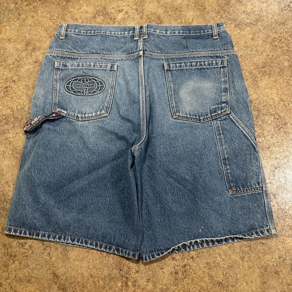 Vintage Y2k Wu Wear Jean Shorts Size 38 Wu Tang Hip Hop Baggy